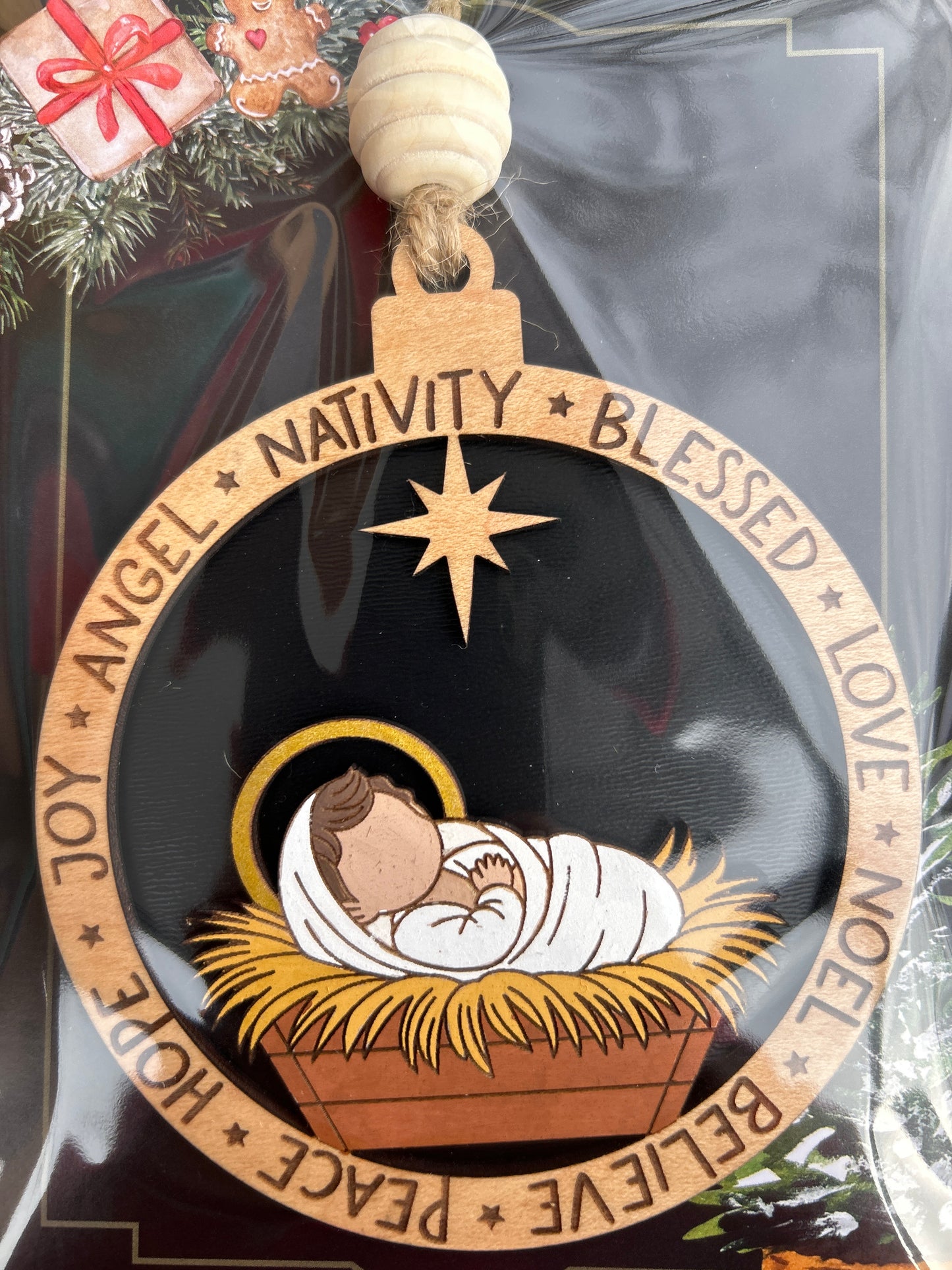 Religious Nativity ornaments