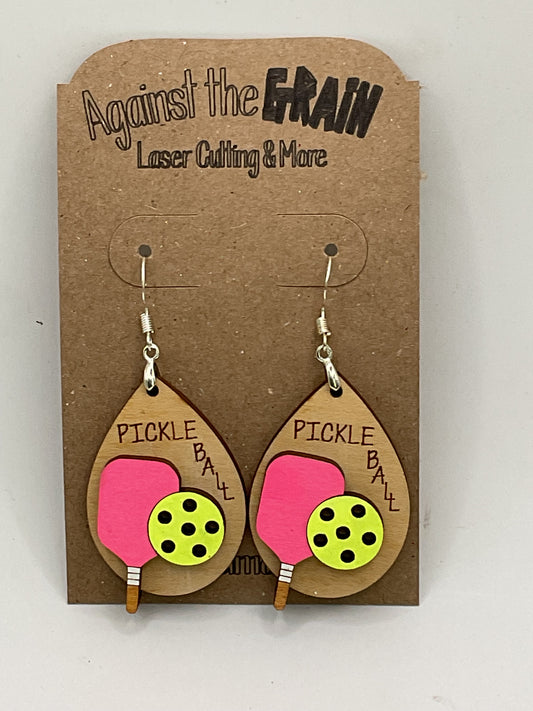 Pickle ball earrings