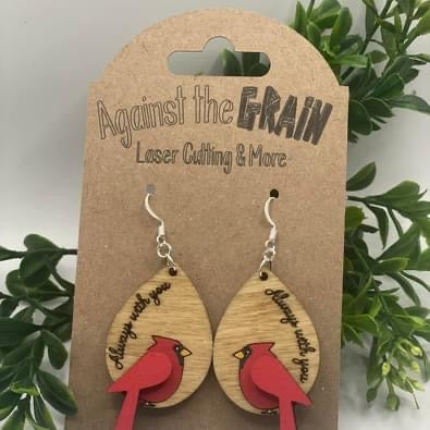 Cardinal earrings