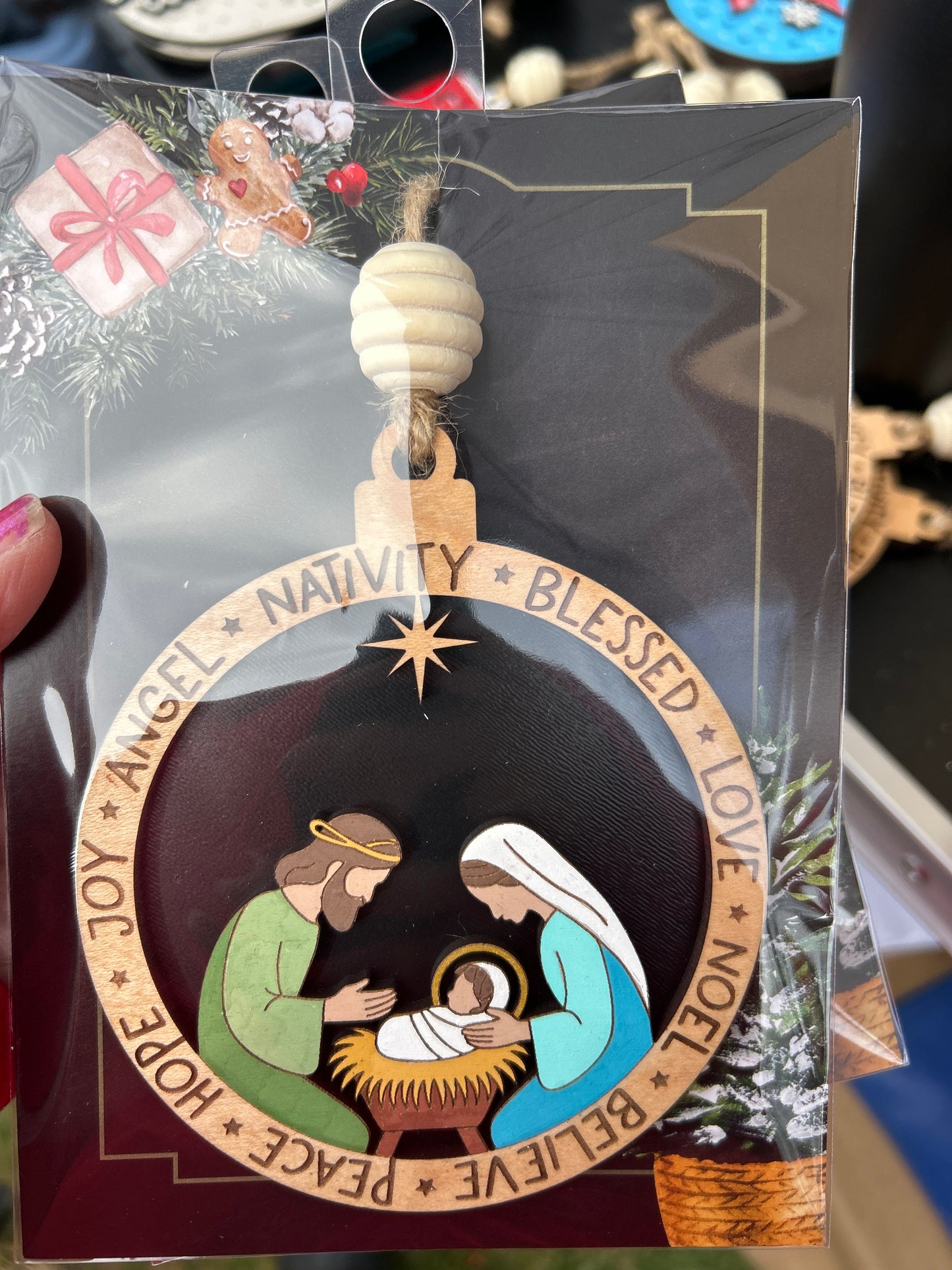 Religious Nativity ornaments