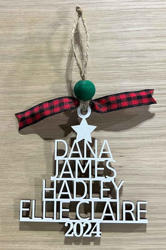 Personalized Family Christmas Tree ornament