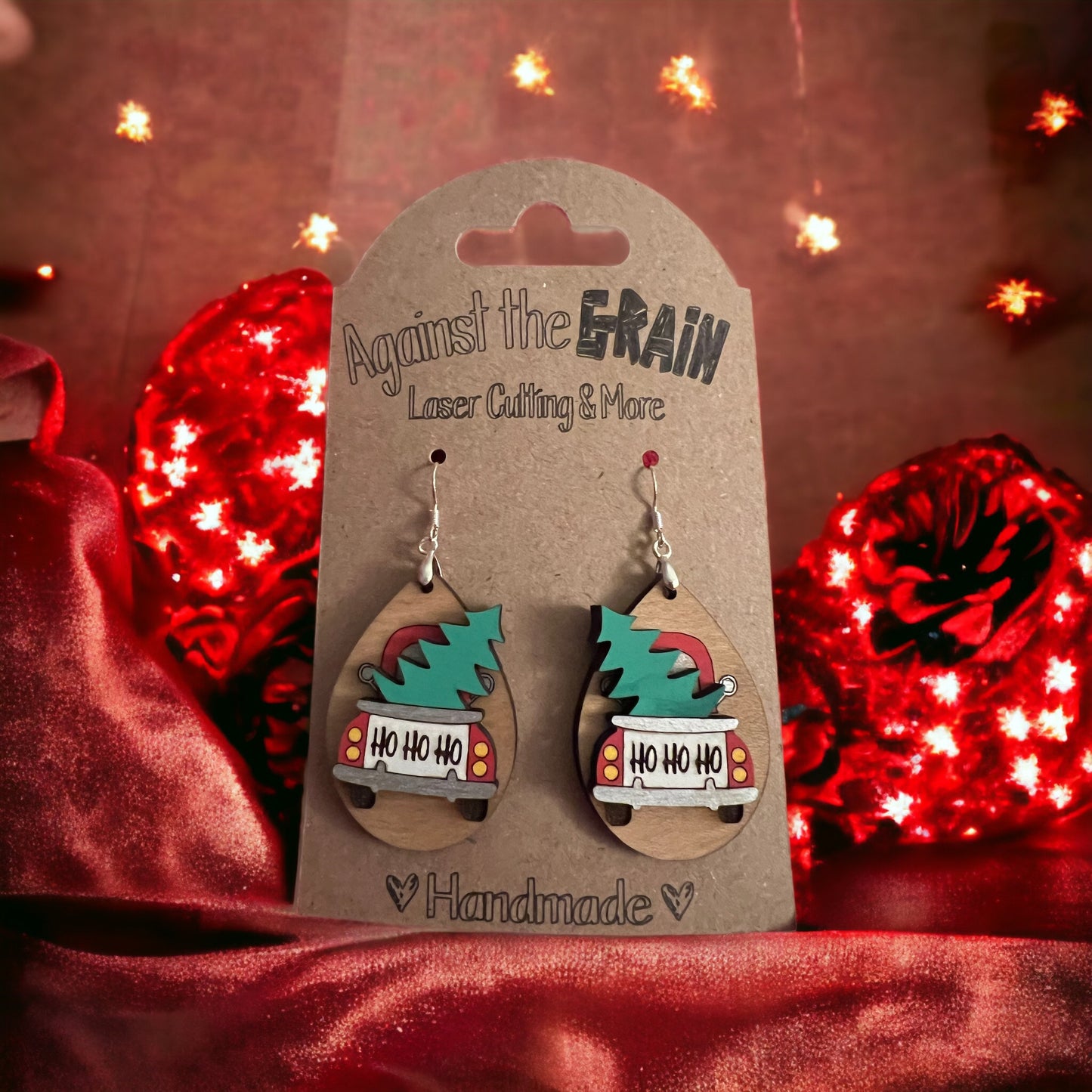 Christmas truck earrings